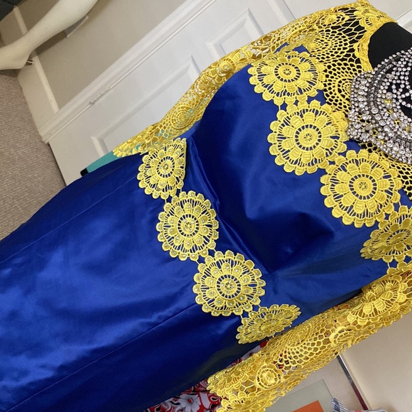 Wedding attire is perfect in royal blue and yellow! - Picture 5 of 13